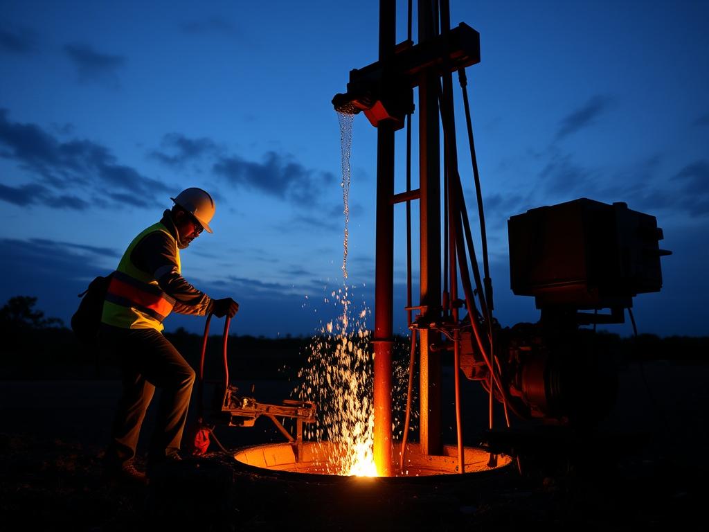 Drilling wells for waterфото